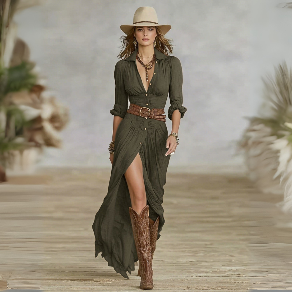 Alessia™ | Long Belted Dress