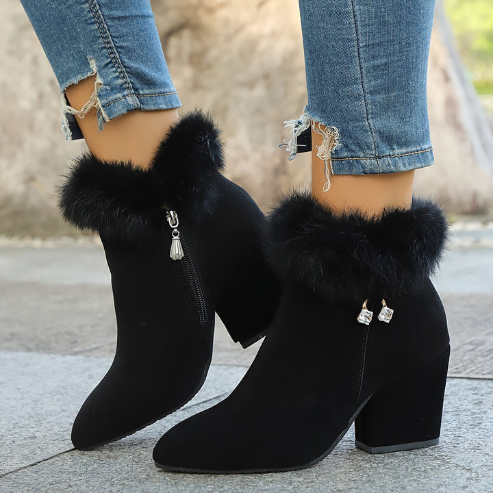 Fleur | Elegant Block-Heel Ankle Boots