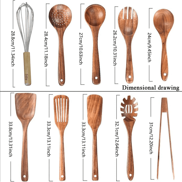 Teak Wooden Utensil Set