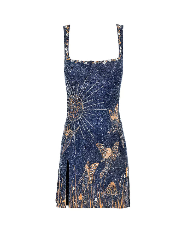 Bodycon Mini Dress for Women - Square Neck Sleeveless