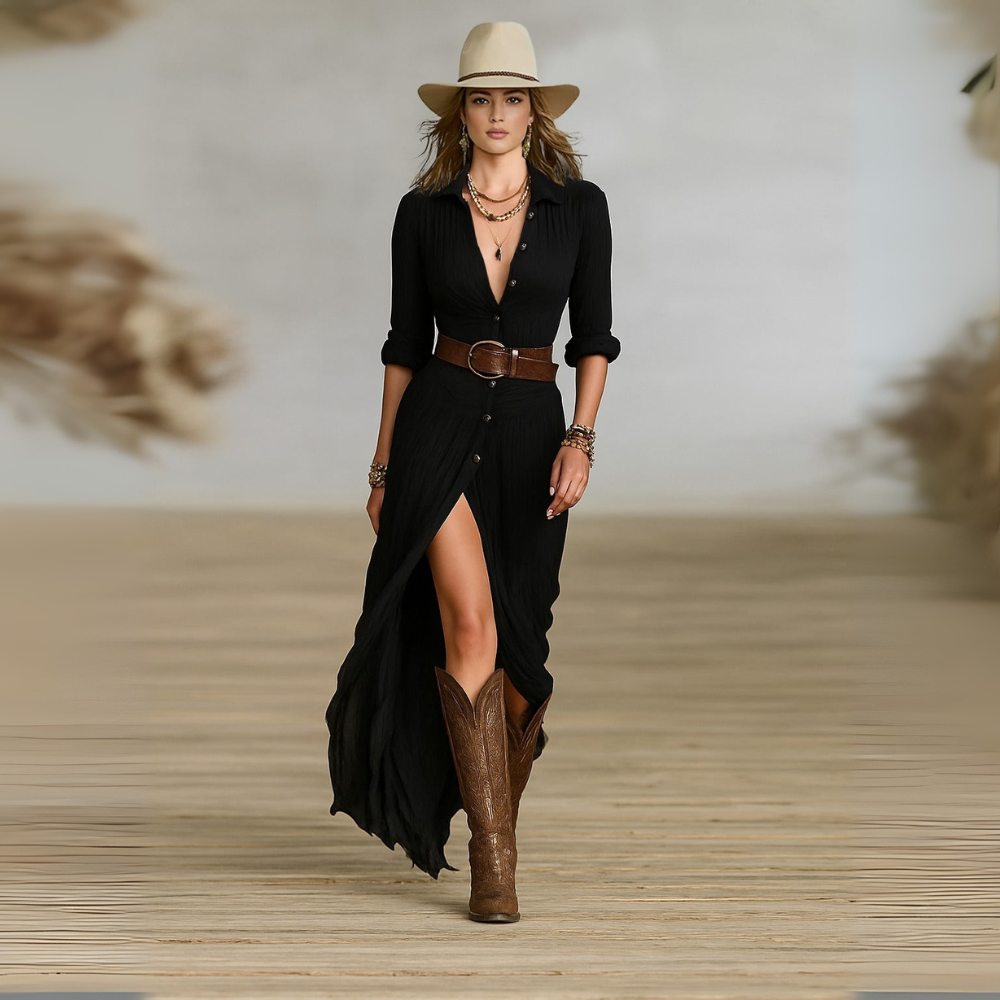 Alessia™ | Long Belted Dress