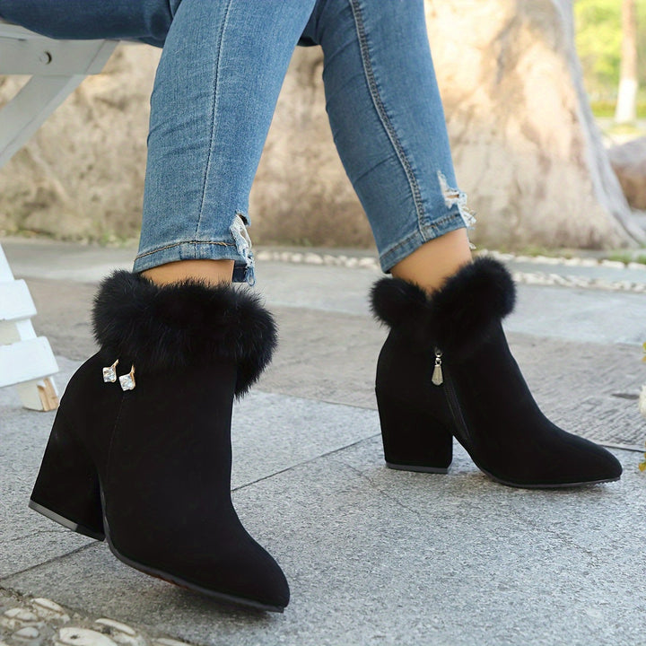 Fleur | Elegant Block-Heel Ankle Boots