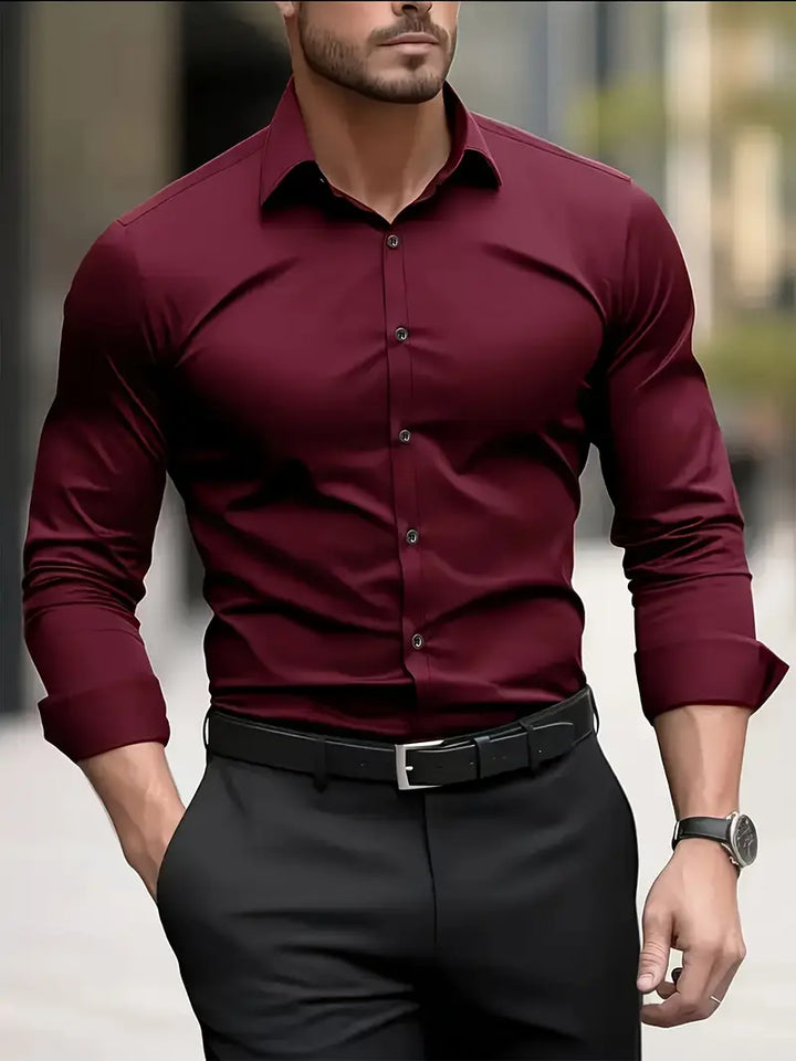 Harry – Men’s Long Sleeve Shirt Slim Fit Breathable Cotton