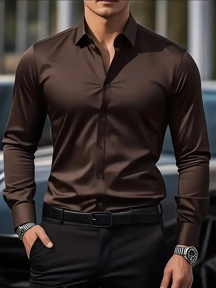Harry – Men’s Long Sleeve Shirt Slim Fit Breathable Cotton