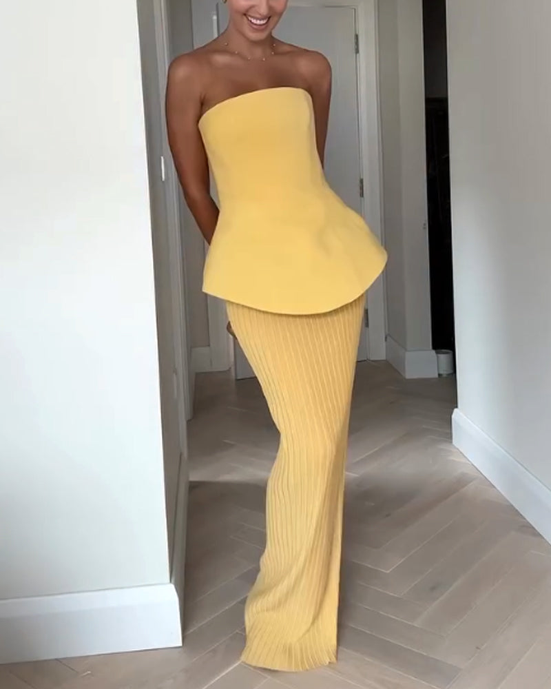 Elegant Strapless Maxi Dress for Effortless Style