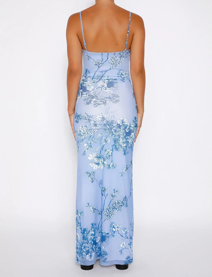 Elegant Floral Lace Maxi Dress