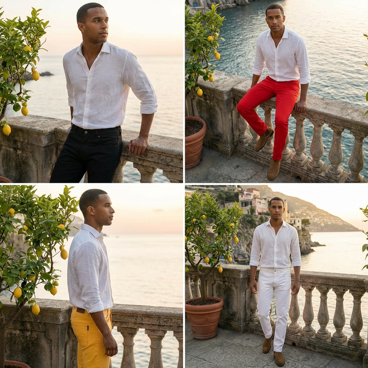 Men’s Casual Chino Pants Straight Fit Office Work Trousers