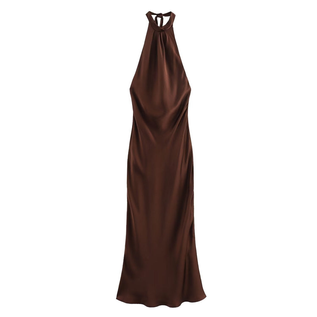Halter Maxi Dress for Women - Backless