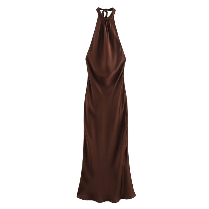 Halter Maxi Dress for Women - Backless