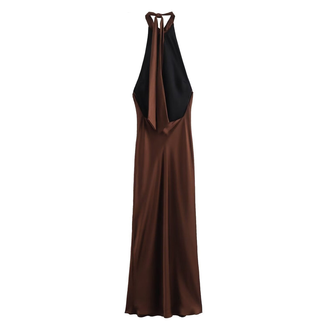 Halter Maxi Dress for Women - Backless