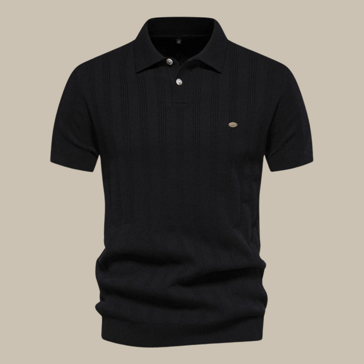 Slim Fit Polo Shirt for Men - Short Sleeve Textured
