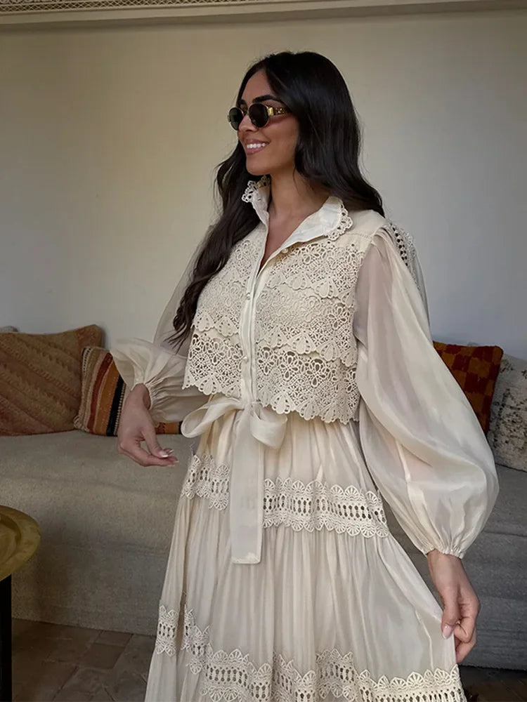 Lyna - Embroidery Maxi Dress