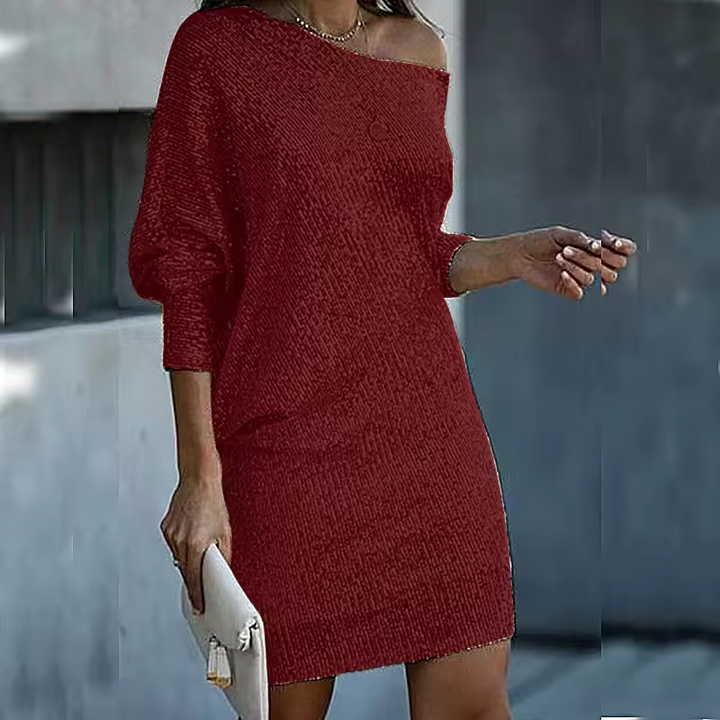 Stylish Women's Party Dress - Elegant Sparkling Fall Winter Design