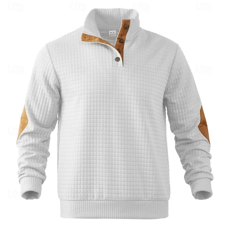 Garrett | Textured Standing-Collar Pullover