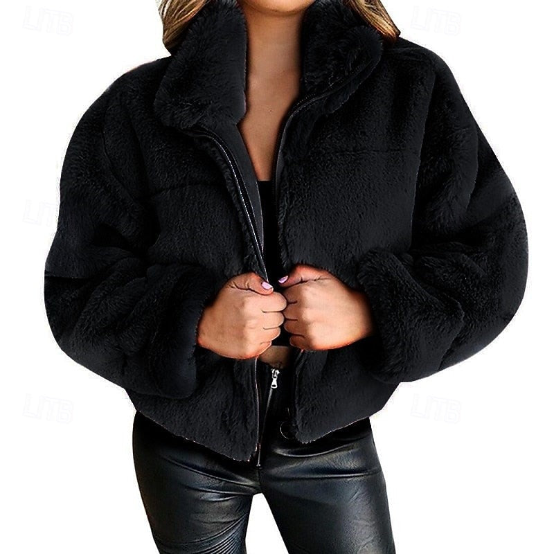 Estelle | Plush Cropped Zip Jacket