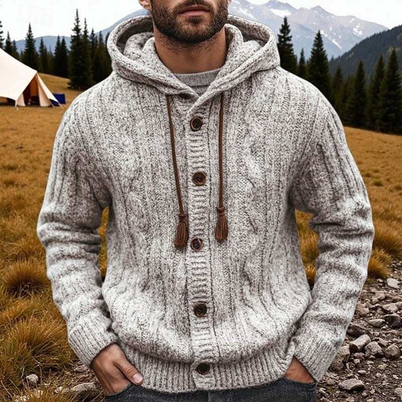 Graham | Cable-Knit Hooded Cardigan