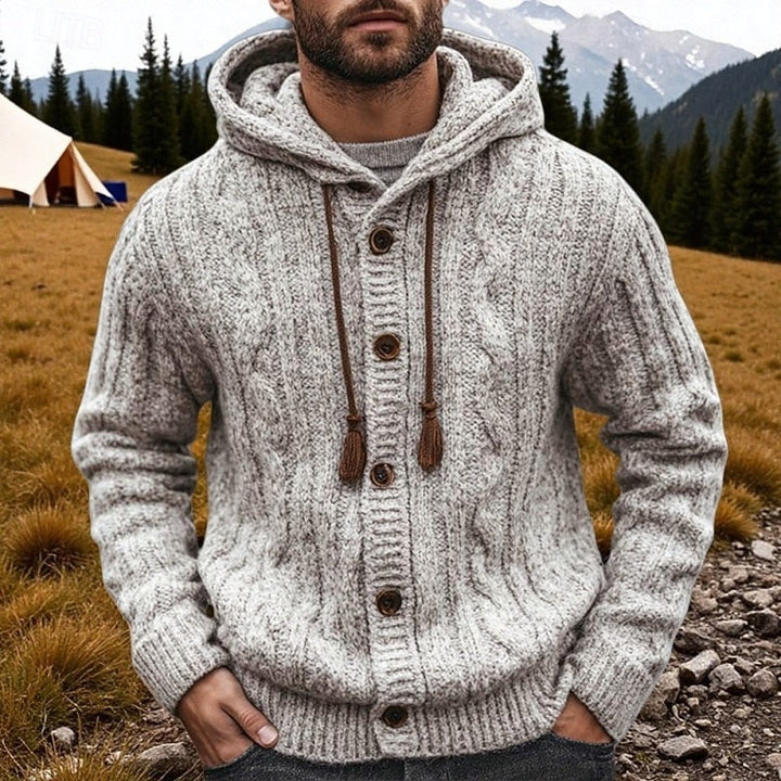 Graham | Cable-Knit Hooded Cardigan
