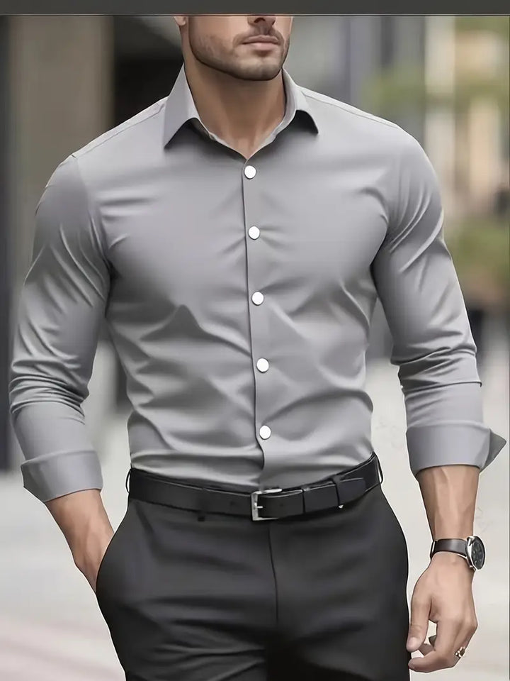 Harry – Men’s Long Sleeve Shirt Slim Fit Breathable Cotton