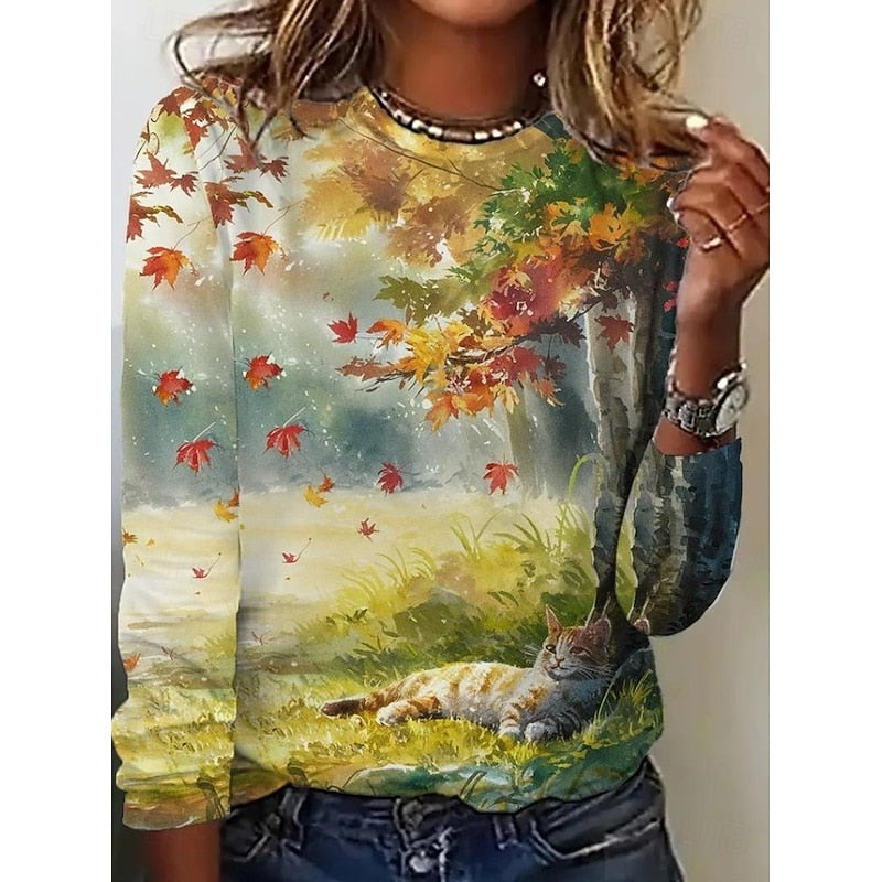 Penelope | Botanical Print Long-Sleeve Top