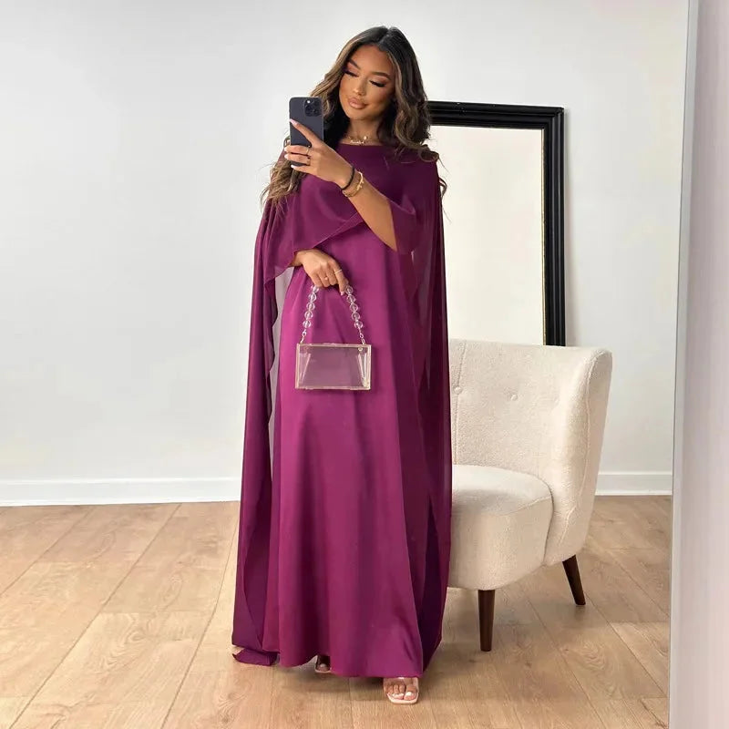 Clementine | Women's Elegant Cape Maxi Dress for Evening Wear