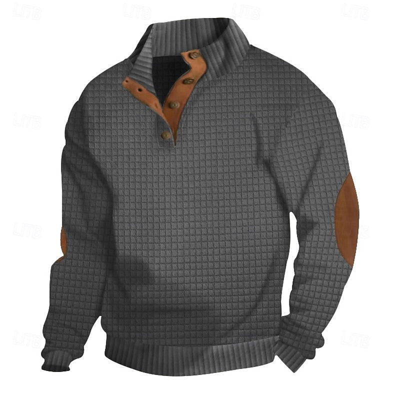 Garrett | Textured Standing-Collar Pullover