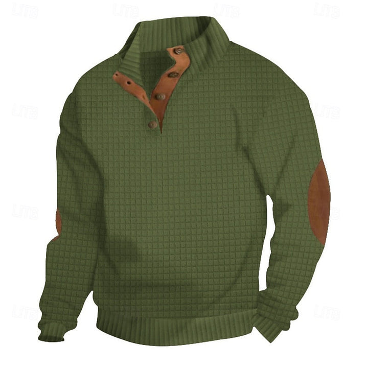 Garrett | Textured Standing-Collar Pullover