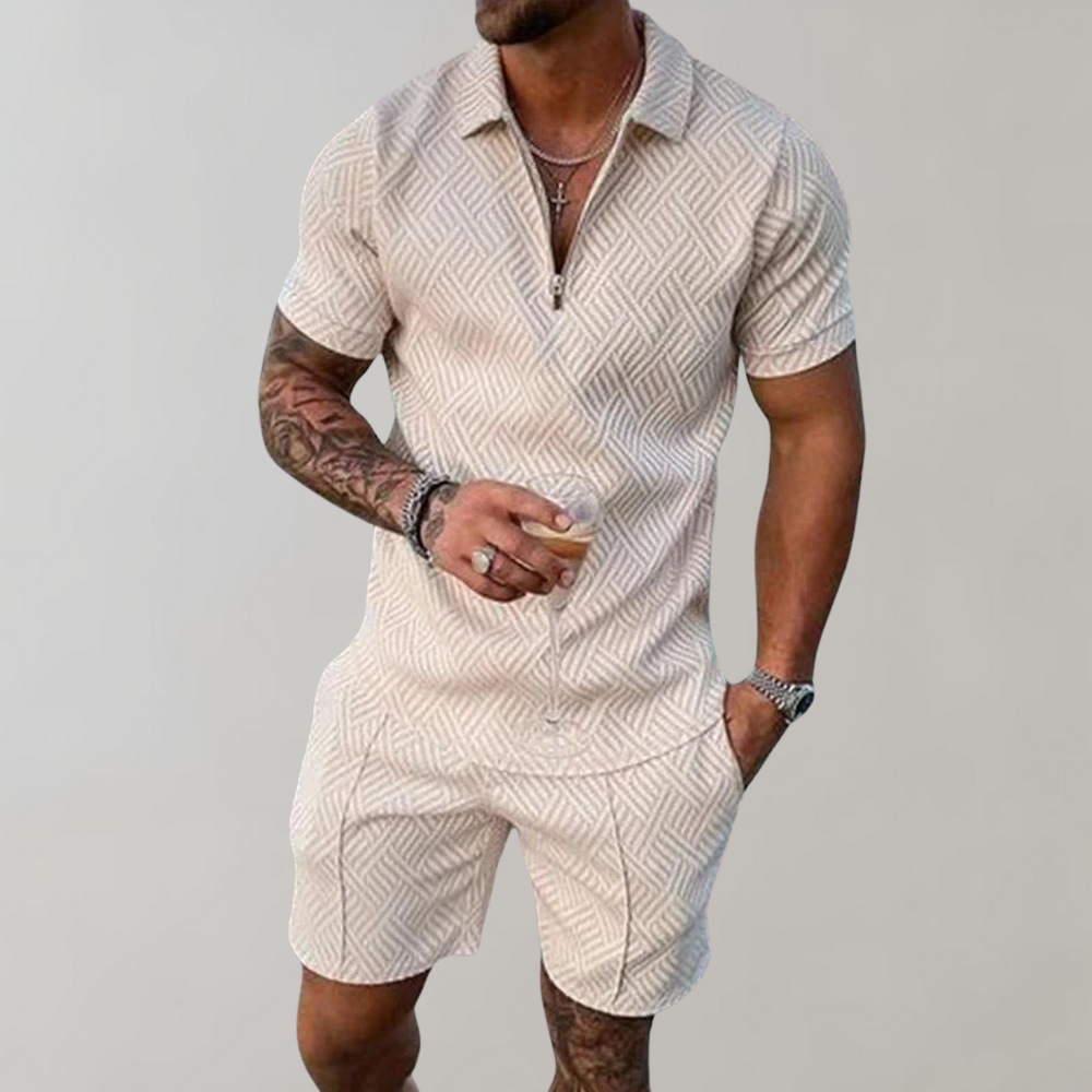 Stylish and Casual Polo Shirt and Shorts Set for Men