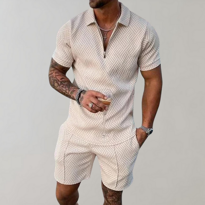 Stylish and Casual Polo Shirt and Shorts Set for Men