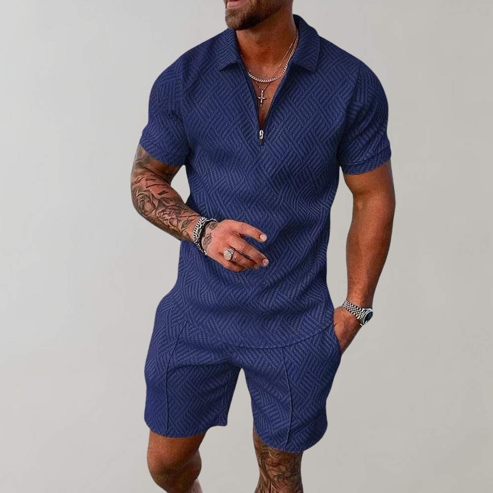 Stylish and Casual Polo Shirt and Shorts Set for Men