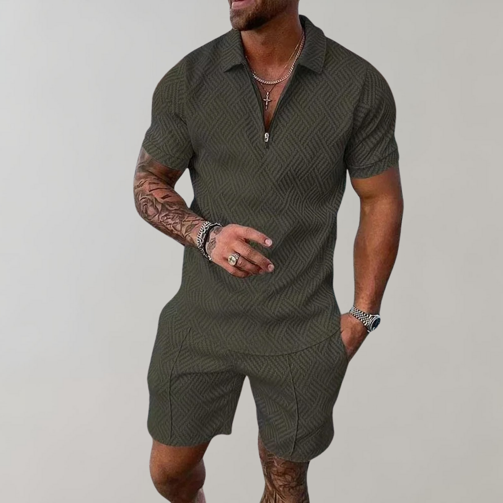 Stylish and Casual Polo Shirt and Shorts Set for Men