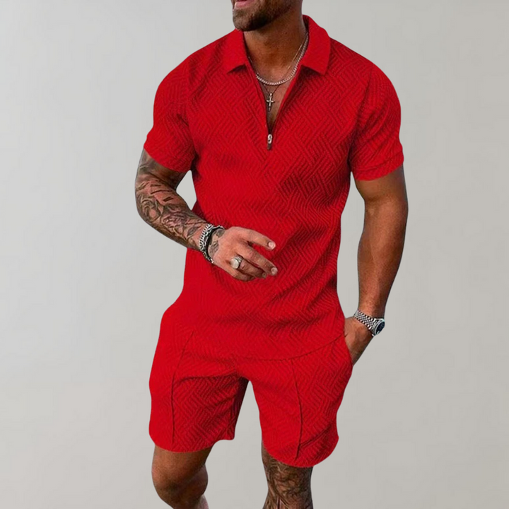 Stylish and Casual Polo Shirt and Shorts Set for Men