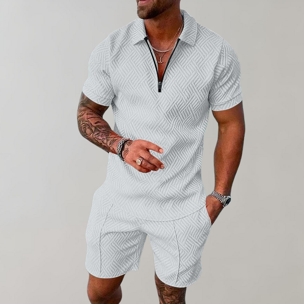 Stylish and Casual Polo Shirt and Shorts Set for Men