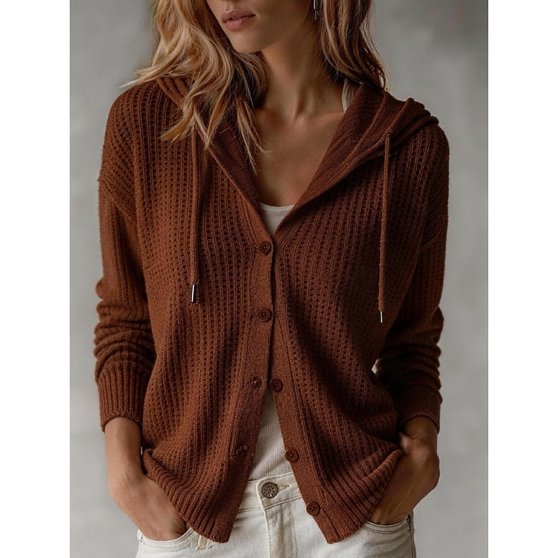 Frances | Hooded Button-Front Cardigan