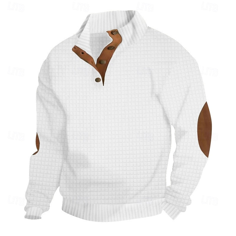 Garrett | Textured Standing-Collar Pullover