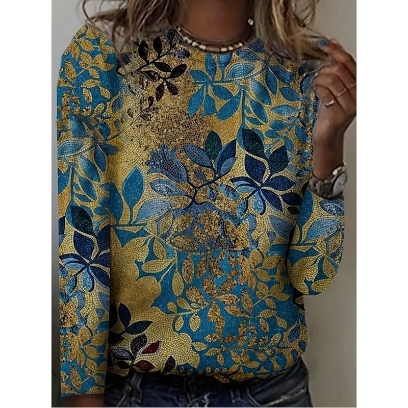 Penelope | Botanical Print Long-Sleeve Top