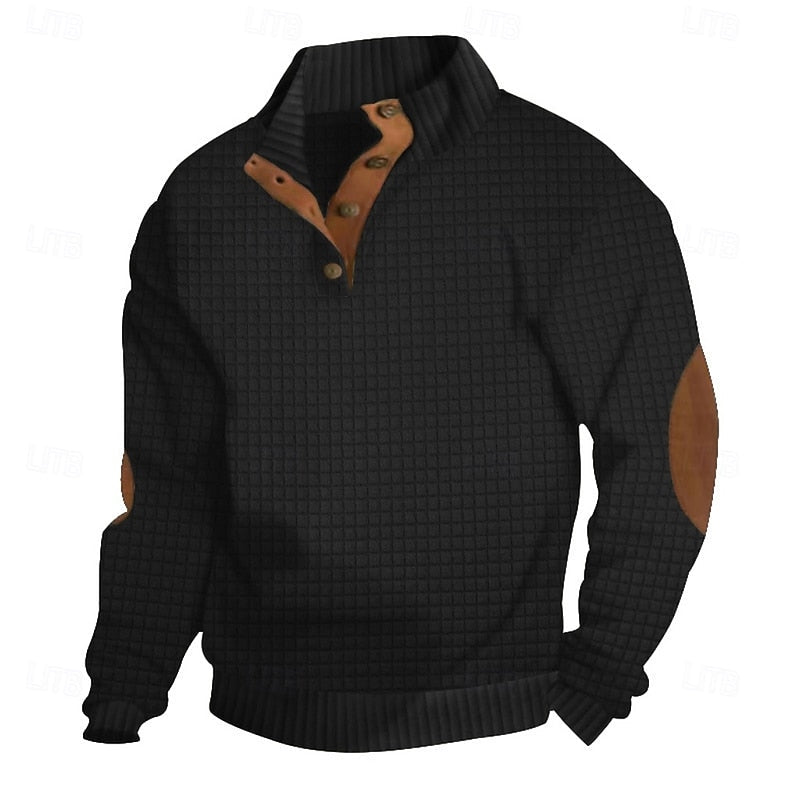 Garrett | Textured Standing-Collar Pullover