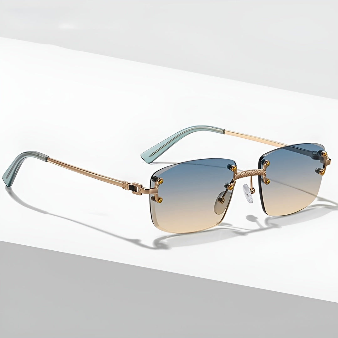 Amelia | Sunglasses Rimless Gradient Lenses UV400 Protection Gold