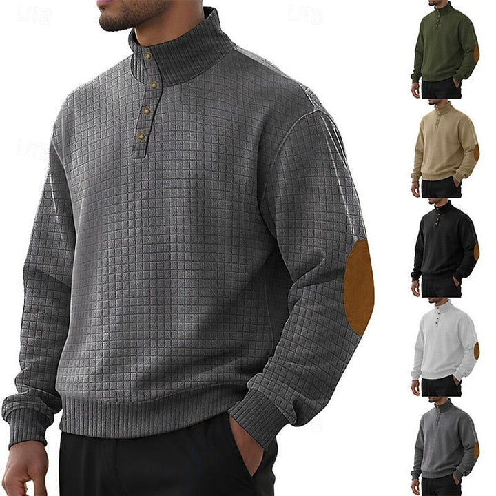 Garrett | Textured Standing-Collar Pullover