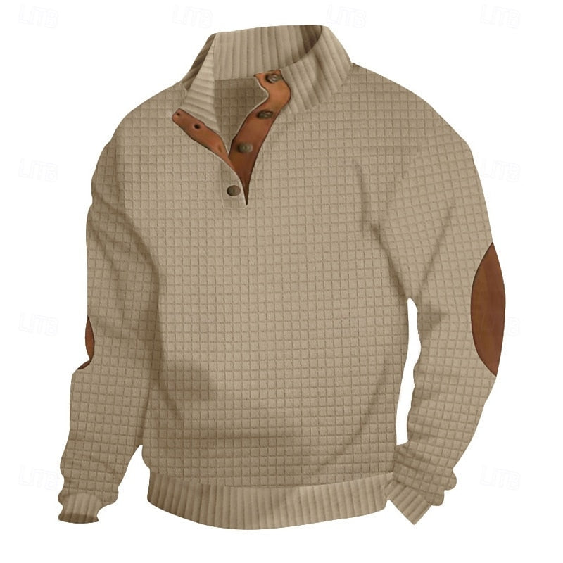 Garrett | Textured Standing-Collar Pullover
