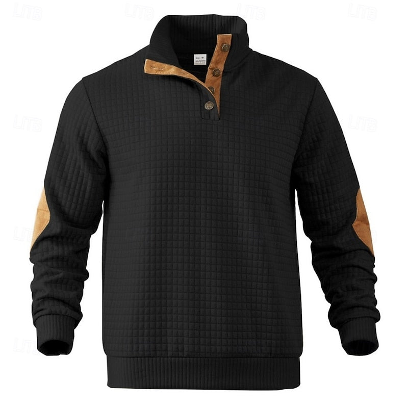 Garrett | Textured Standing-Collar Pullover