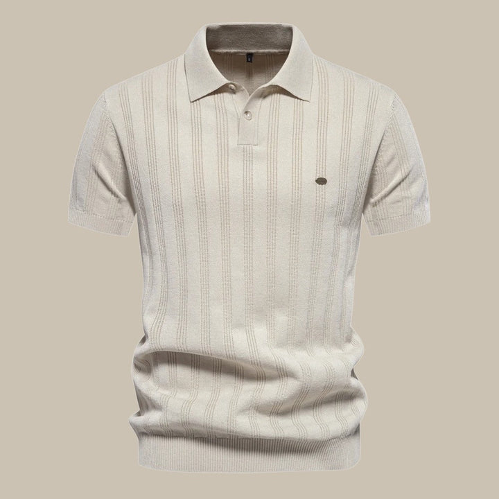 Slim Fit Polo Shirt for Men - Short Sleeve Textured