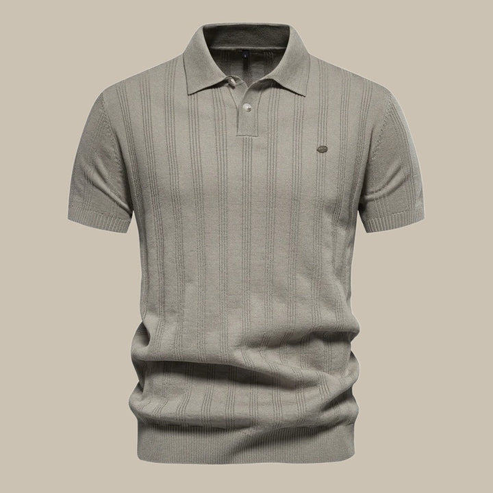 Slim Fit Polo Shirt for Men - Short Sleeve Textured