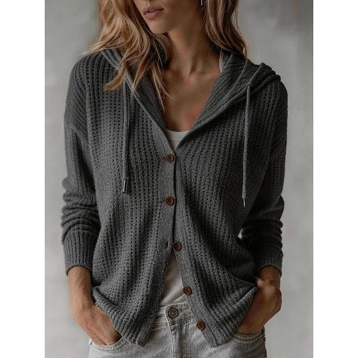 Frances | Hooded Button-Front Cardigan