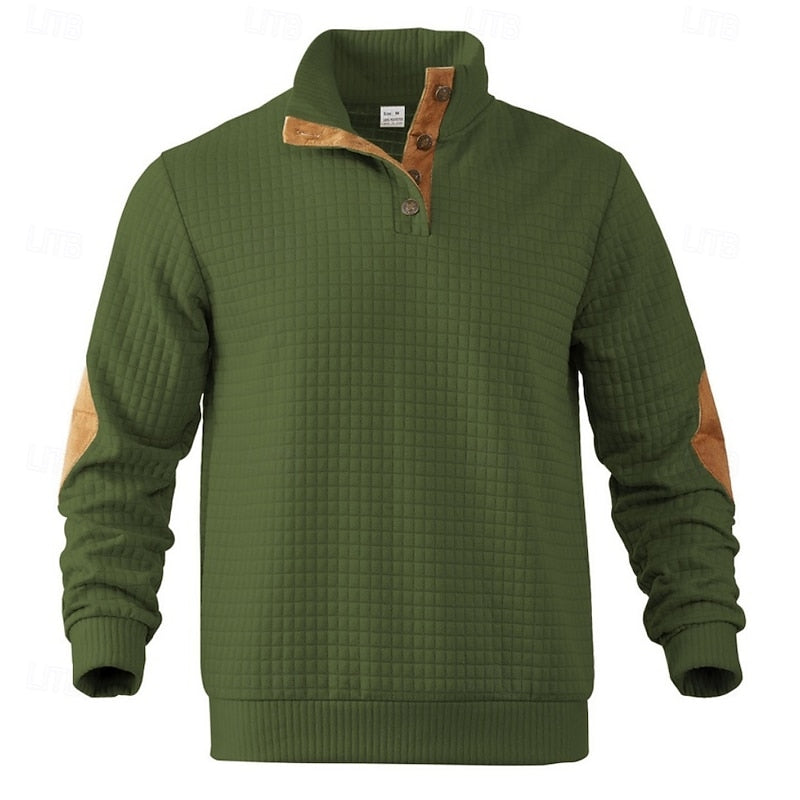 Garrett | Textured Standing-Collar Pullover