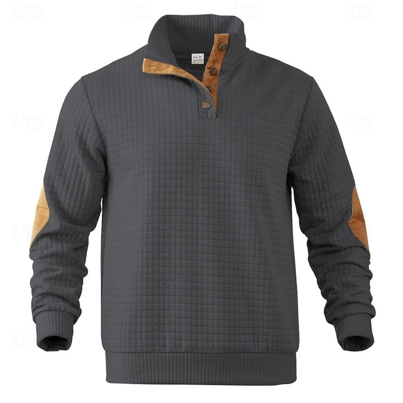 Garrett | Textured Standing-Collar Pullover