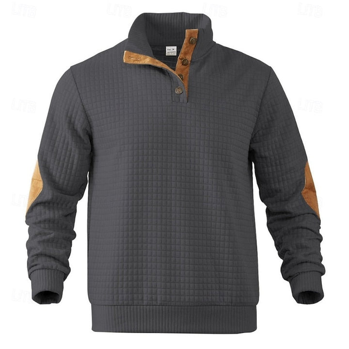 Garrett | Textured Standing-Collar Pullover