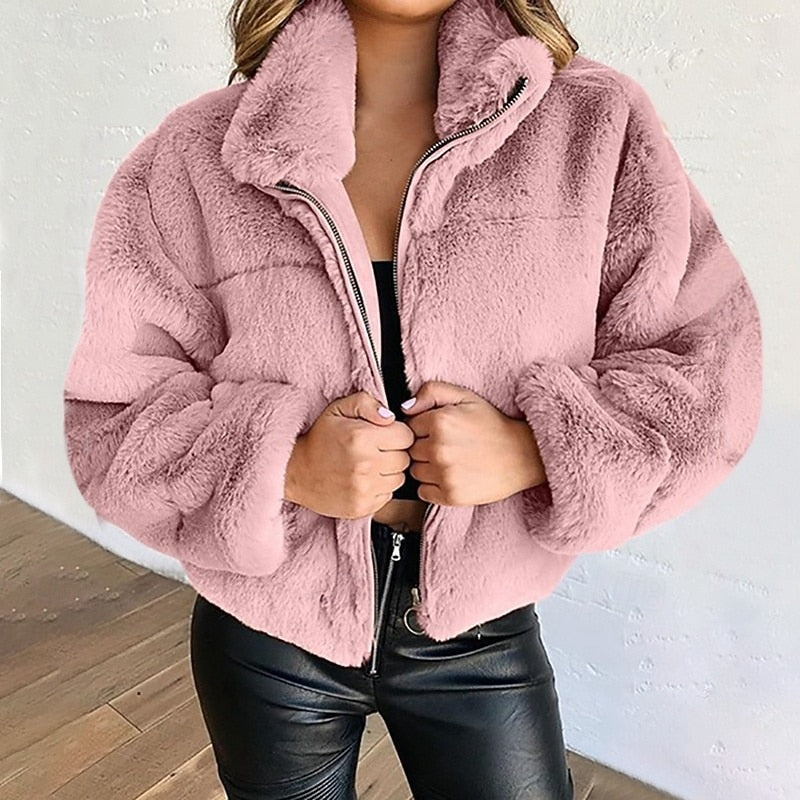 Estelle | Plush Cropped Zip Jacket