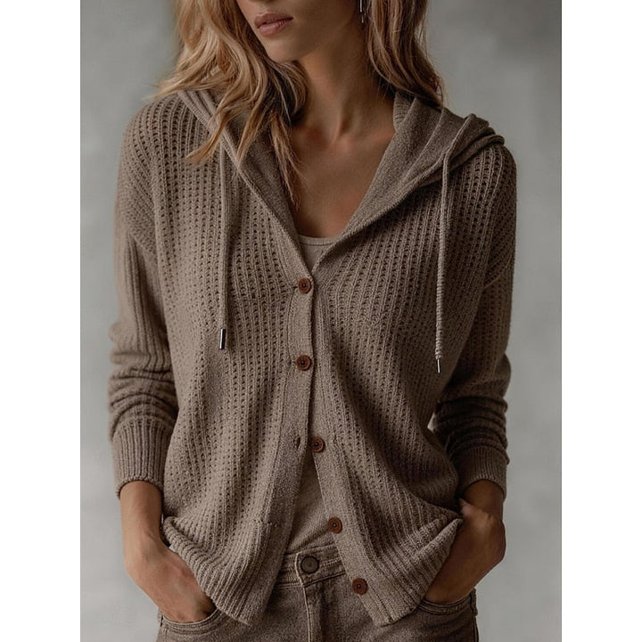 Frances | Hooded Button-Front Cardigan